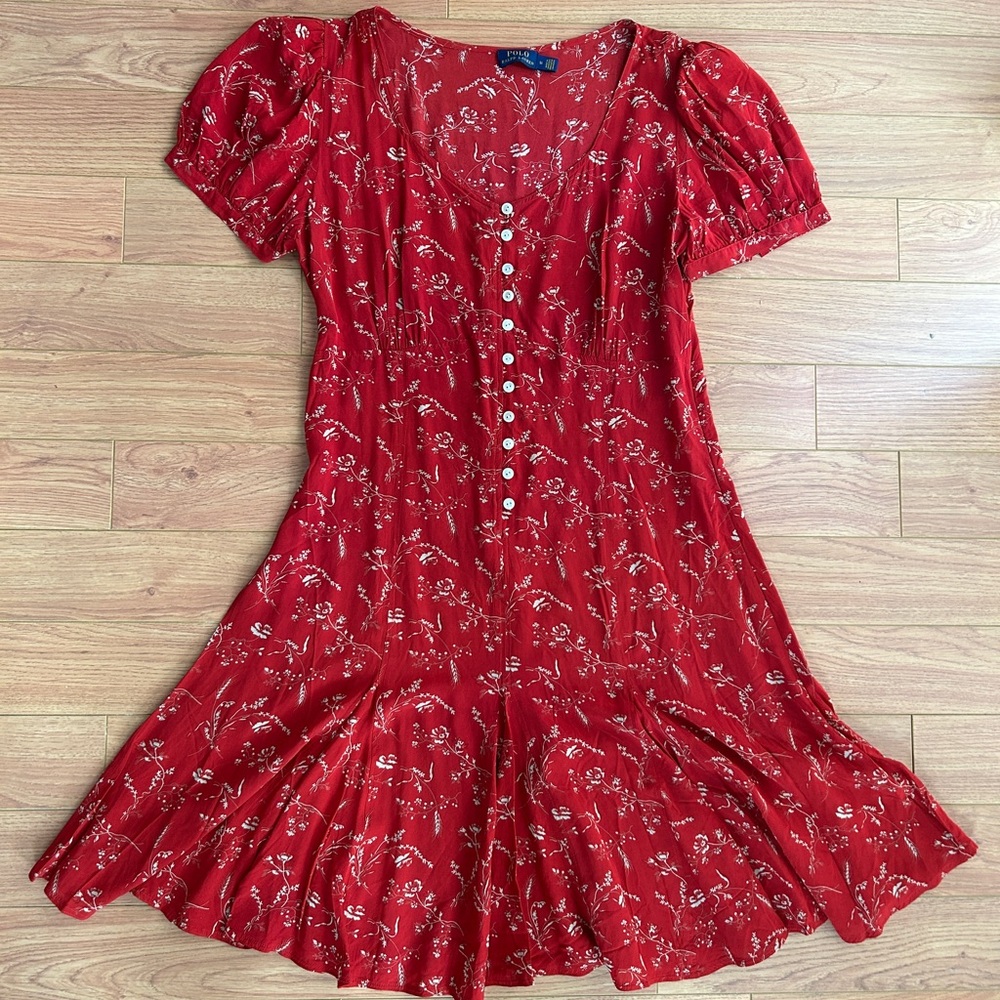 Ralph Lauren Red Midi Dress